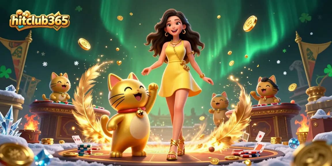Experience thrilling gameplay at hitclub365 while enjoying vibrant casino illustrations featuring luck and fortune.