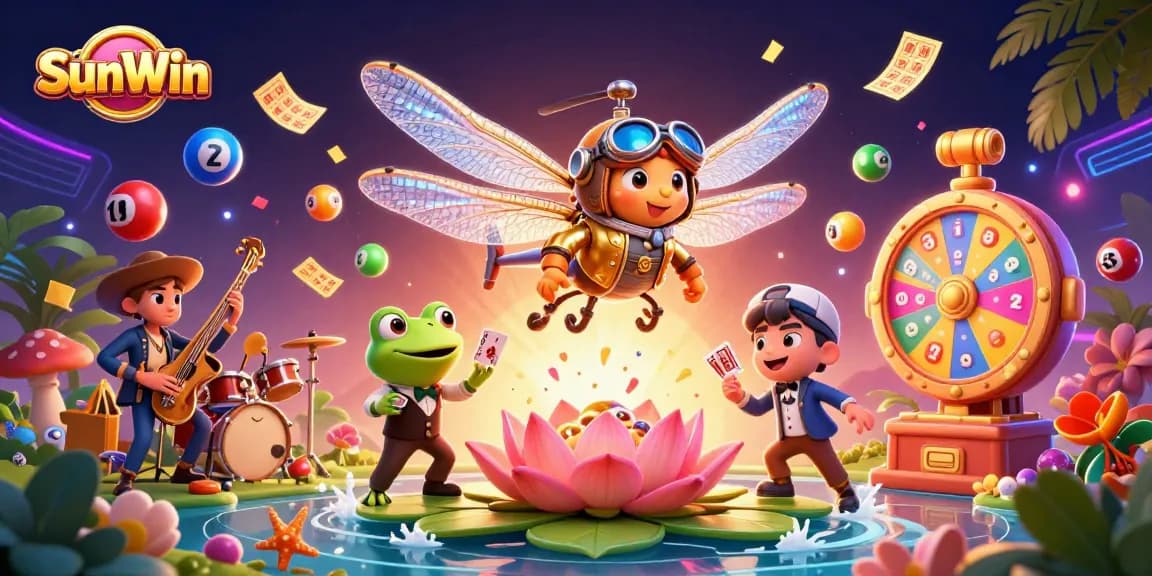 Engage with SunWin's exciting gaming experience featuring lively casino characters and vibrant game elements.