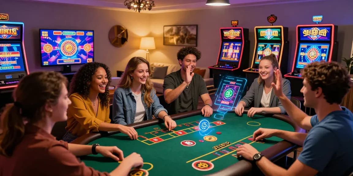 Online gaming and betting scene at https://go99vn.city/ where friends enjoy poker and slot games.