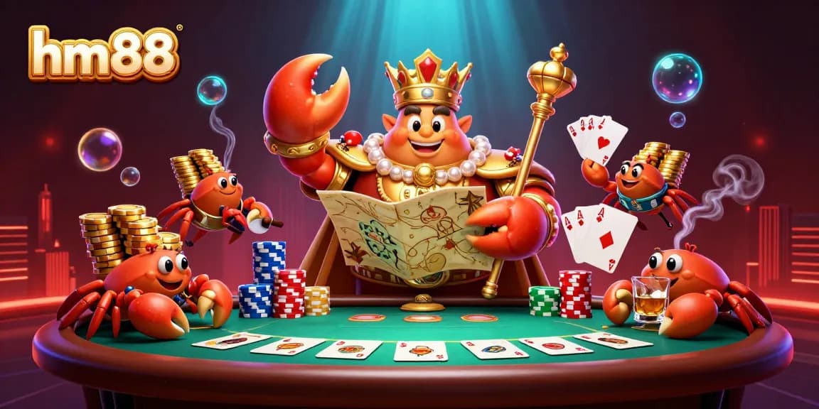Experience the thrill of hm88 as the golden crab emperor organizes a high-stakes poker game.