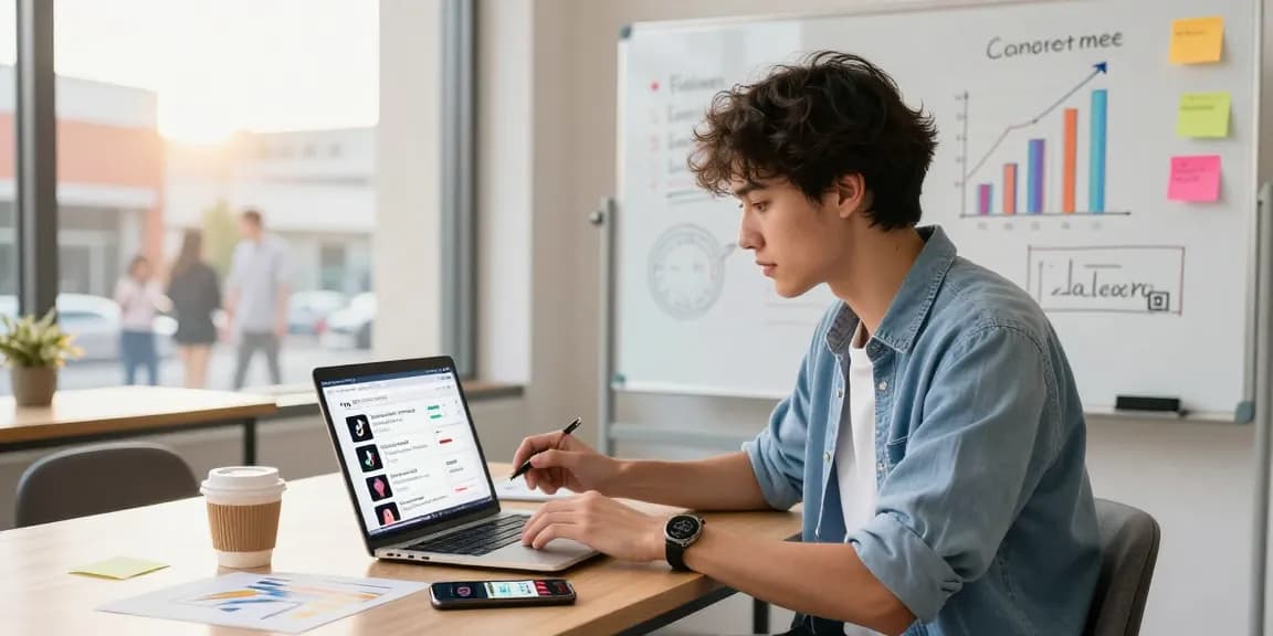 最安値でTikTokフォロワーを購入し、効果的にフォロワーを増やすマーケティングの様子。