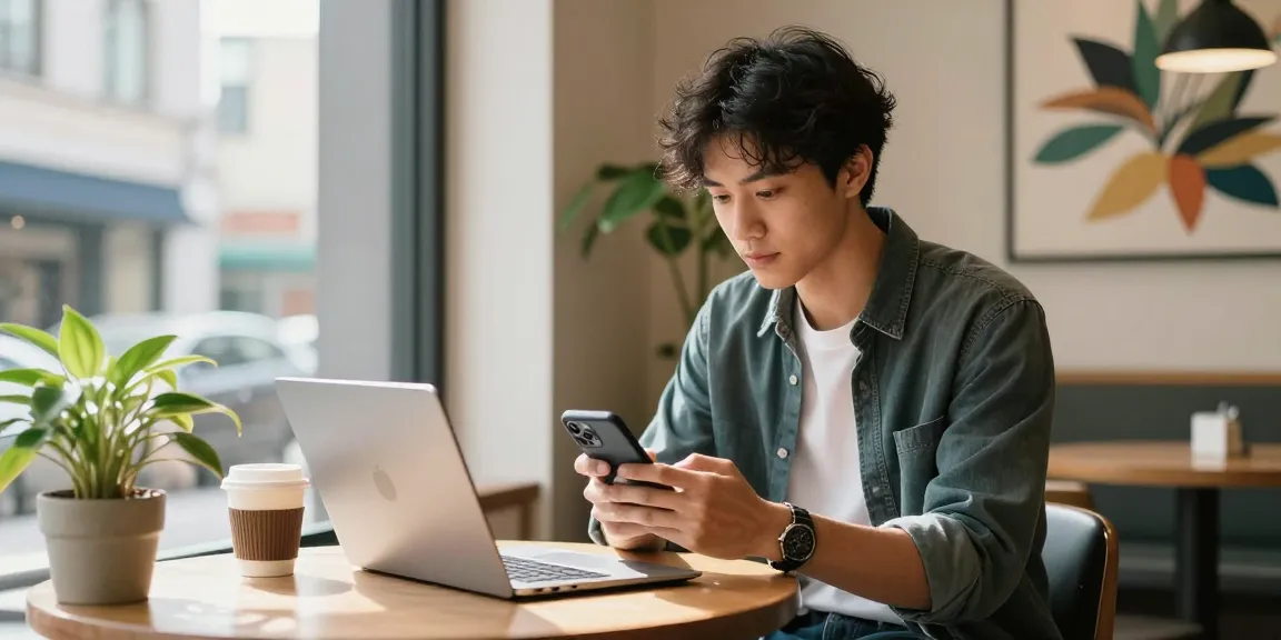 流行のカフェでフォロワーを買うインスタについて話しながらスマートフォンを使う若いプロフェッショナルの魅力的なシーン。