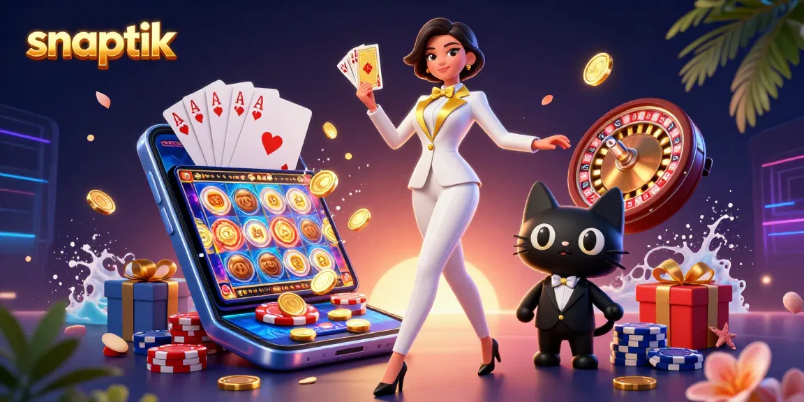 snaptik download vibrant videos in HD quality without watermarks amid casino-themed elements