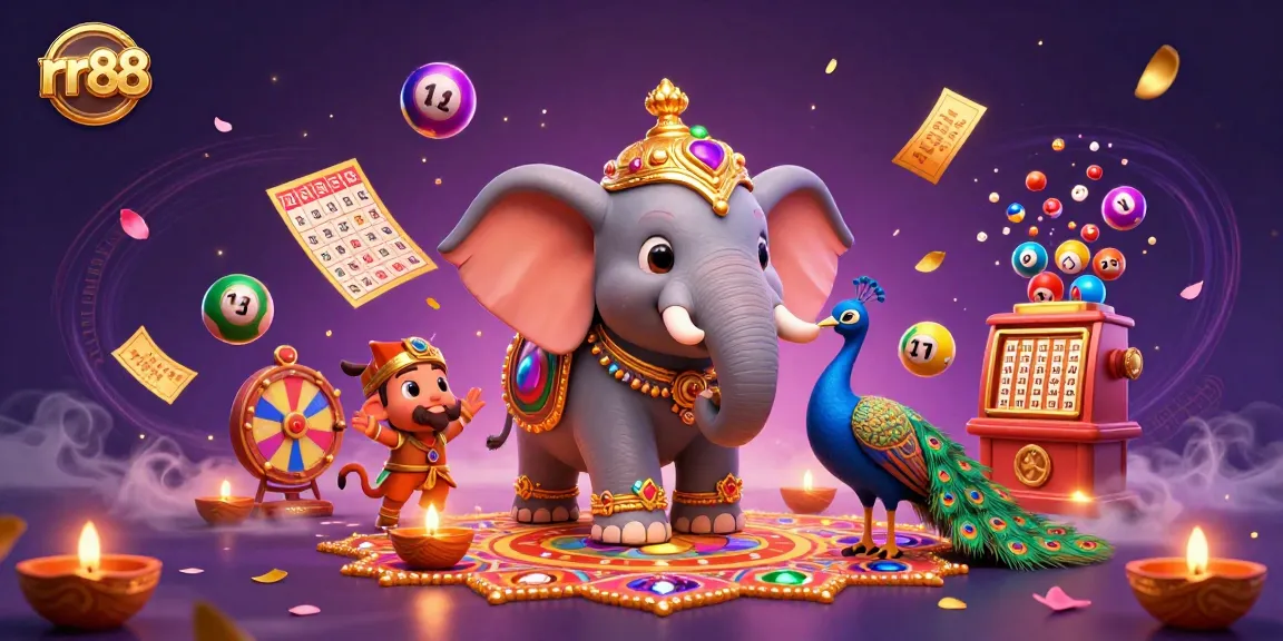 Engage with thrilling rr88 lottery features in a vibrant 3D illustrated casino scene.