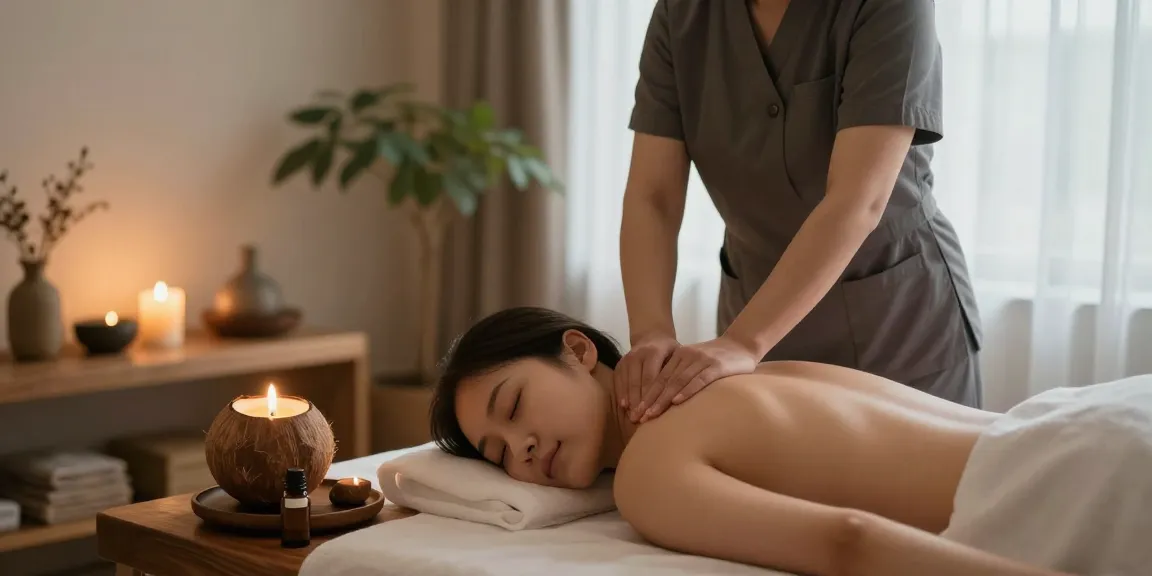 성남출장마사지의 편안한 마사지 치료 환경에서 고객을 치료하는 전문가.