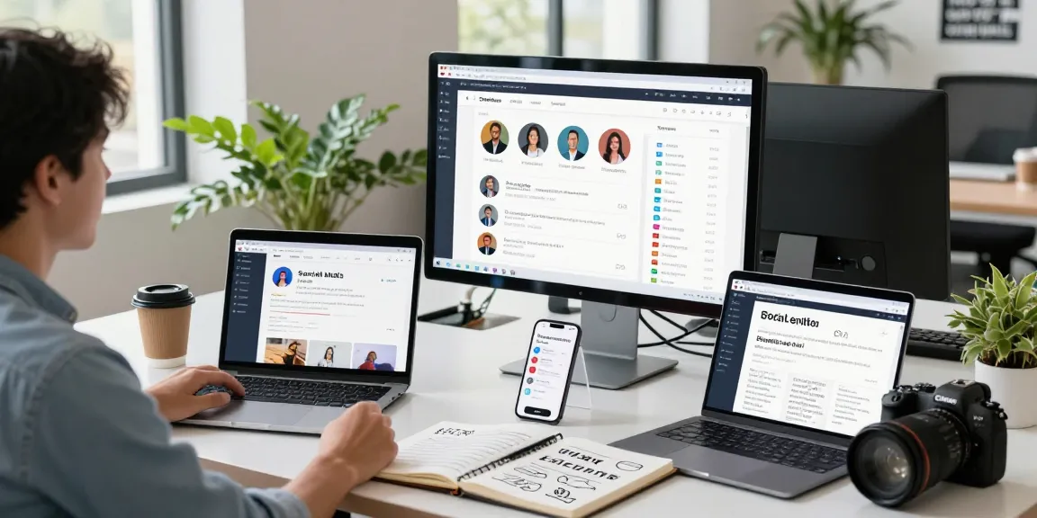 いいね購入のためのSNS分析を行うプロフェッショナルのデジタルマーケティング作業環境