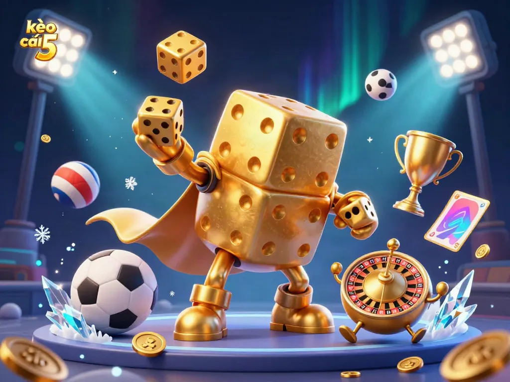 Engage with kèo nhà cái 5 and explore exciting betting options with a vibrant 3D illustration.