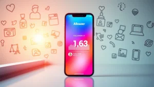 フォロワー購入のための戦略を持つスマートフォンのデジタルインターフェースです。