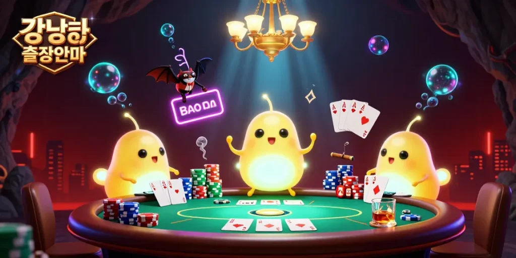 Experience the excitement of 강남출장안마 with vibrant glowworms illuminating the casino scene.