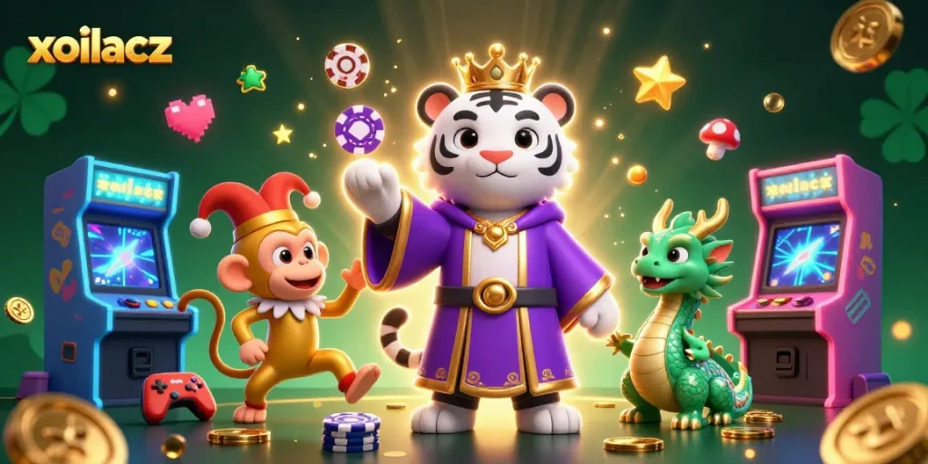 Experience exciting gameplay at xoilacz with a vibrant casino feel surrounded by lively characters.